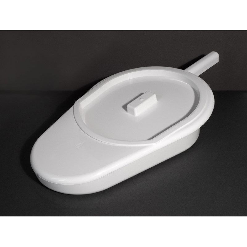 Ágytál fedővel - fehér