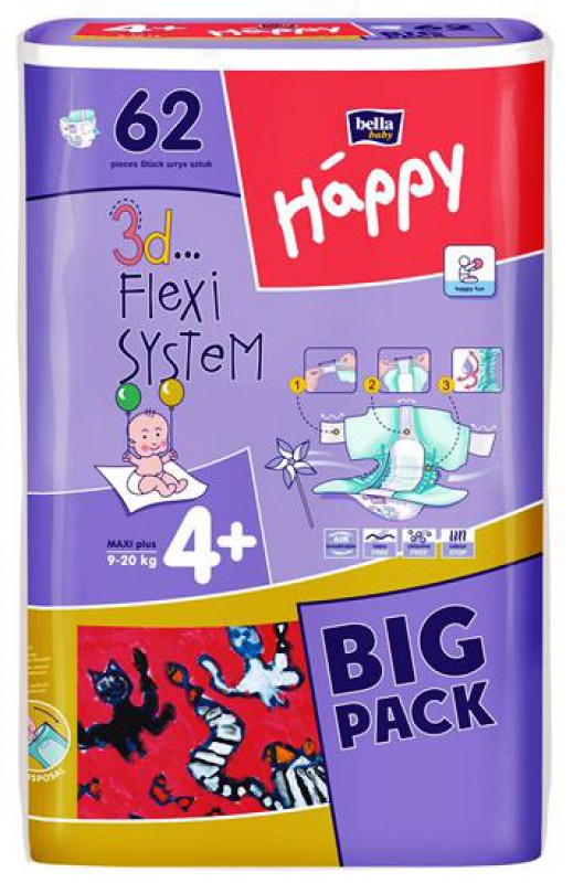 Bella Happy Maxi Plus pelenka (9-20kg) x62