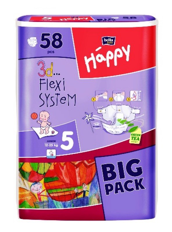 Bella Happy Junior pelenka Big Pack (12-25kg) x58